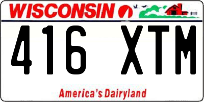 WI license plate 416XTM