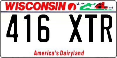 WI license plate 416XTR