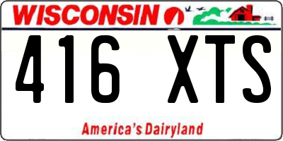 WI license plate 416XTS