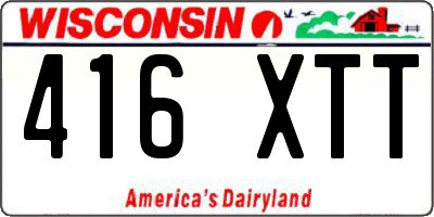 WI license plate 416XTT