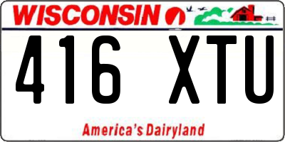 WI license plate 416XTU