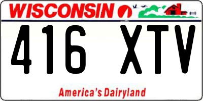 WI license plate 416XTV