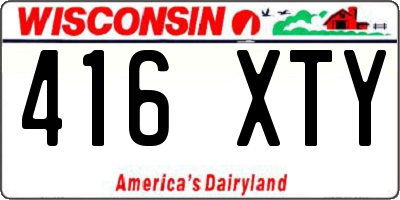 WI license plate 416XTY