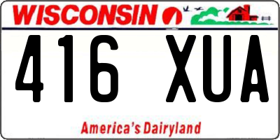 WI license plate 416XUA