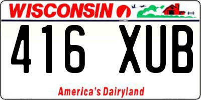 WI license plate 416XUB