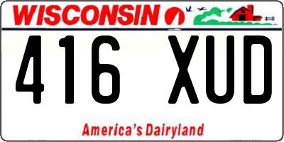 WI license plate 416XUD