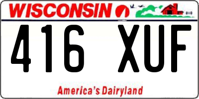 WI license plate 416XUF