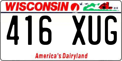 WI license plate 416XUG