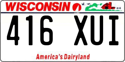 WI license plate 416XUI