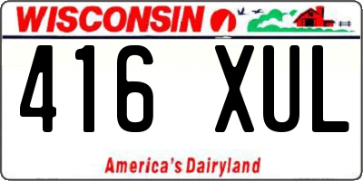 WI license plate 416XUL