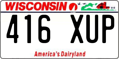 WI license plate 416XUP