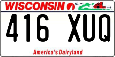 WI license plate 416XUQ