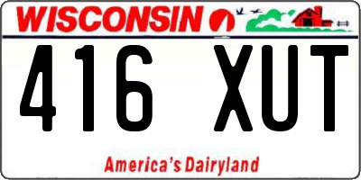 WI license plate 416XUT