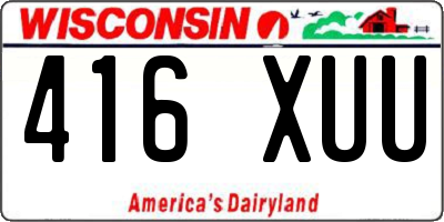 WI license plate 416XUU