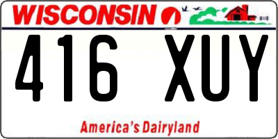 WI license plate 416XUY