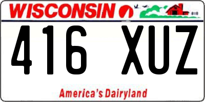 WI license plate 416XUZ