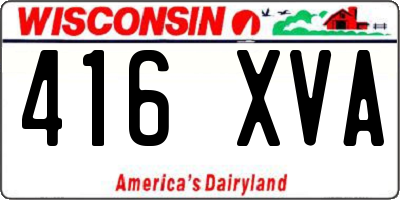 WI license plate 416XVA