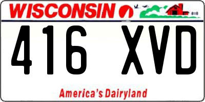 WI license plate 416XVD