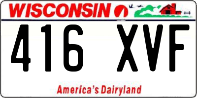 WI license plate 416XVF