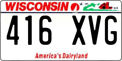 WI license plate 416XVG