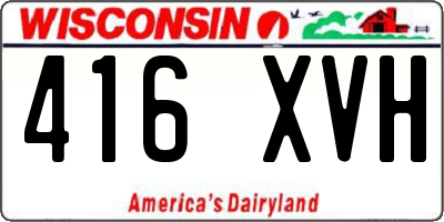 WI license plate 416XVH