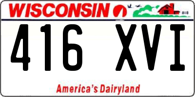 WI license plate 416XVI