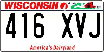 WI license plate 416XVJ