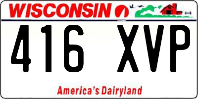 WI license plate 416XVP