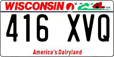 WI license plate 416XVQ