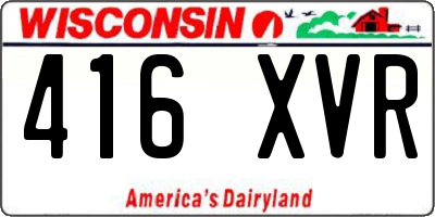 WI license plate 416XVR