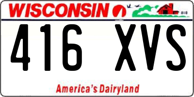 WI license plate 416XVS