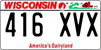 WI license plate 416XVX