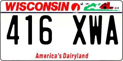 WI license plate 416XWA