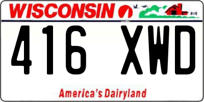 WI license plate 416XWD