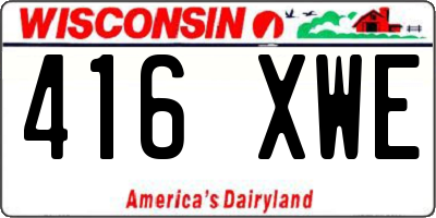WI license plate 416XWE