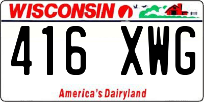 WI license plate 416XWG