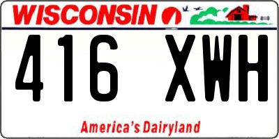 WI license plate 416XWH