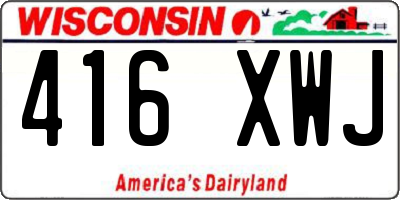 WI license plate 416XWJ