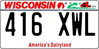 WI license plate 416XWL