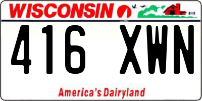 WI license plate 416XWN