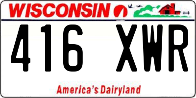 WI license plate 416XWR