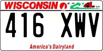 WI license plate 416XWV