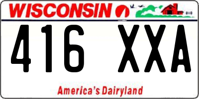 WI license plate 416XXA