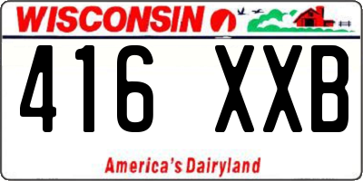 WI license plate 416XXB