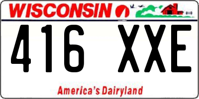 WI license plate 416XXE