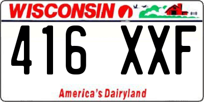 WI license plate 416XXF