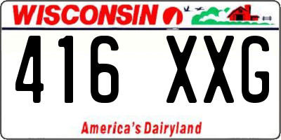 WI license plate 416XXG