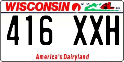 WI license plate 416XXH