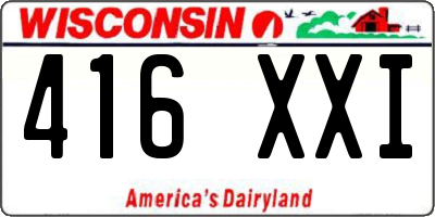 WI license plate 416XXI