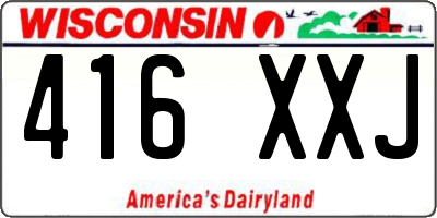 WI license plate 416XXJ